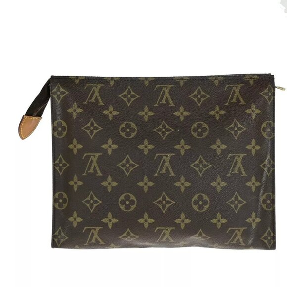 LOUIS VUITTON Poche Toilette 26 Clutch Hand Bag Monogram Leather - Picture 3 of 16